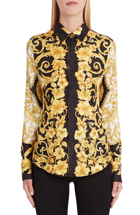 versace silk blouse|versace tees for women.